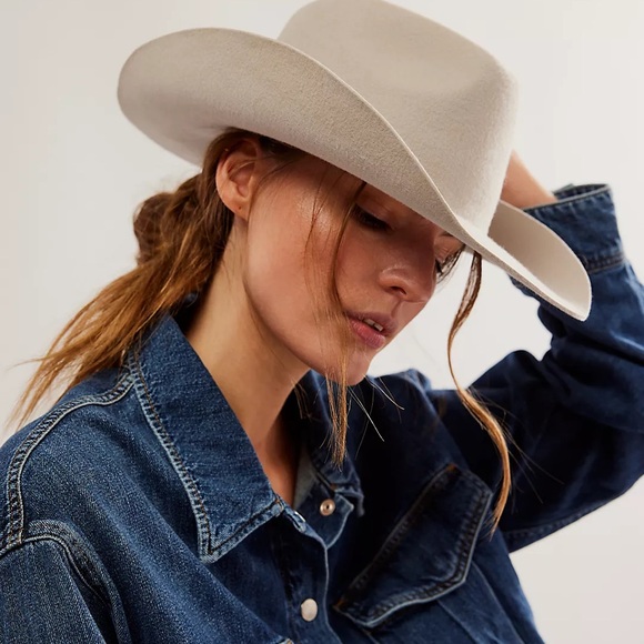 Free People Soft Turn Felt Cowboy Hat❤️ NWT - Picture 6 of 9